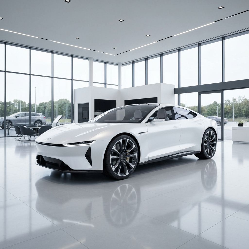 Luxury automotive showroom LED lighting transformation