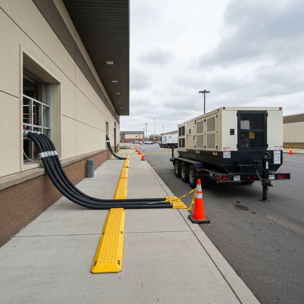 Temporary power for critical commercial operations