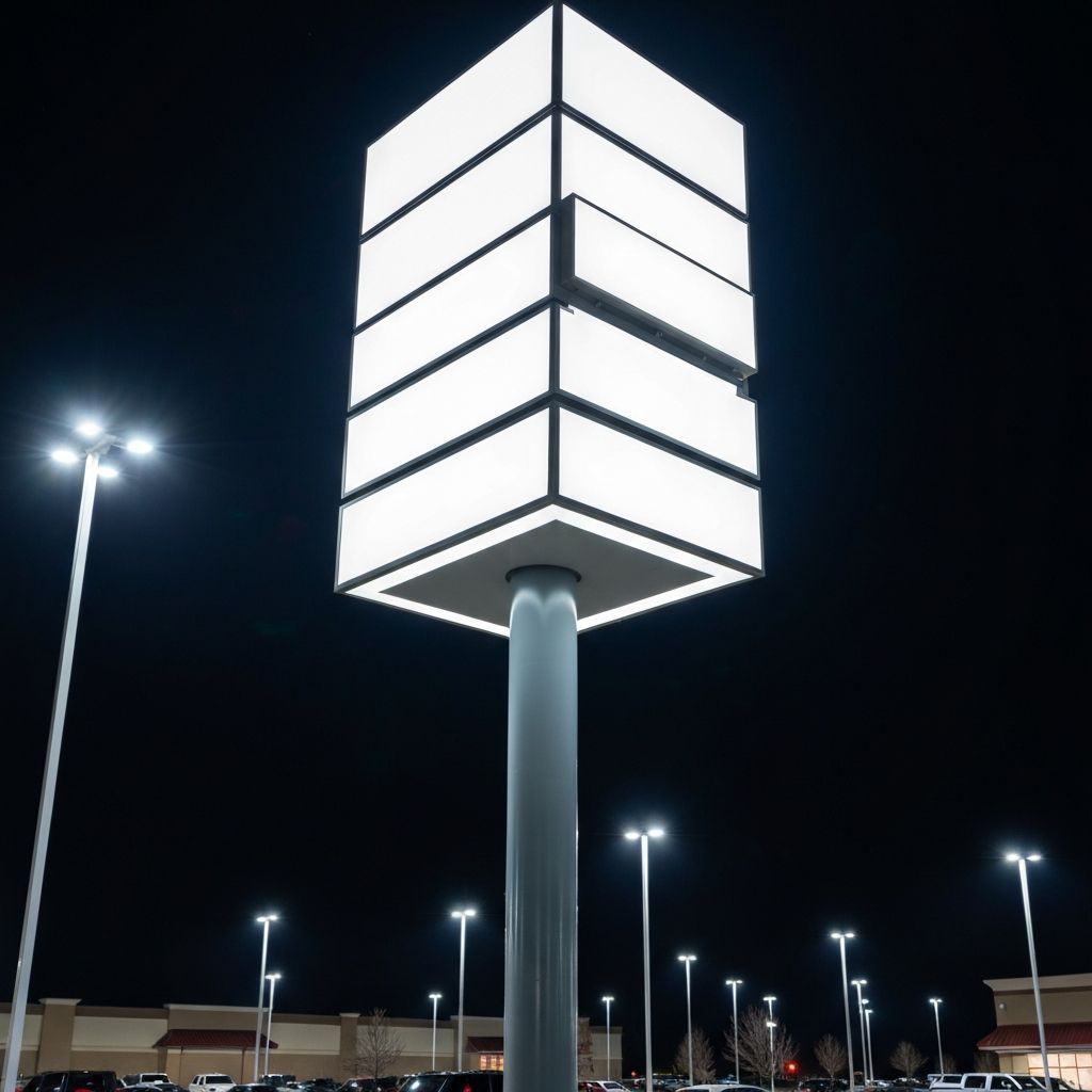 Dealership pylon sign LED conversion